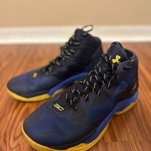 Under Armour Men's Blue and Yellow Basketball Shoes
